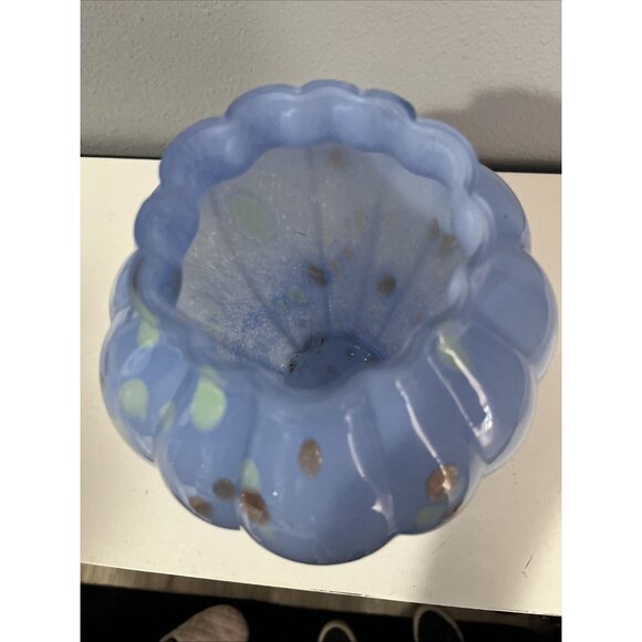 12 Loop Bud Vase LENE BJERRE MARA ART GLASS DECOR Blue Gold Glitter Iridescent - Picture 5 of 9